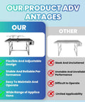 Comparison of 55 By 22 Inches Motorized Belt Conveyor Table With Heavy Duty Stainless Steel against a simple table, highlighting advantages