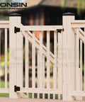 Black 3.5 Inch Heavy Duty Strap Gate Hinges on a Wooden Fence Gate