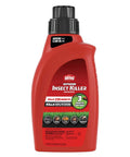 Outdoor Insect Killer Concentrate That Kills Ants, Spiders, Fleas And Ticks On Contact, 32 ounce red bottle with black cap.