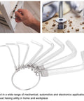 Top Tier Metric Hex Key Wrench Set With Eight Tough Steel Sizes From 1.5Mm To 6Mm Perfect For Heavy Duty Garage Repairs And Auto Mechanics Who Need Reliable Tools That Grip Tight Without Slipping On Any Bolt Or Nut.