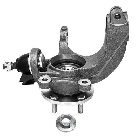 Front view of Front Pair Steering Knuckles And Wheel Bearing Hubs Assembly For 2010 2011 2012 2013 Ford Transit Connect Replacement OEM Grade Quality Durable Front Suspension Parts Includes Two Knuckles