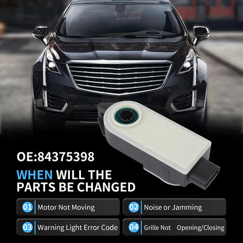 Plug And Play Front Grille Active Aero Shutter Motor Replacement For Chevy Buick Cadillac on a car with grille details.