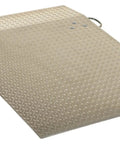 Rock Solid Aluminum Dock Plate 36X36 In Loading Ramp For Two Wheel Hand Trucks 500 Lb Capacity with textured surface and handles.