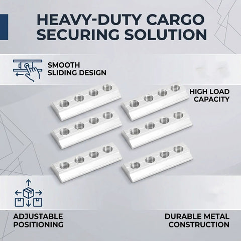 Heavy Duty Truck Bed T Slot Nuts 8mm Tie Down Hardware Easy Slide Into L Track Ratchet Strap Anchors set of six durable metal pieces