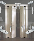 No Cap Heavy Duty Bifold Door Repair Kit For Closet Sliders Slick Rollers And Smooth Tracks installation parts with steel brackets and nylon rollers.