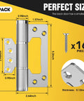 Front view of 5 Pack Non-Mortise Door Hinges With Automatic Closing, Spring Hinge, Hydraulic Buffer, Space Aluminum Alloy, Silver.