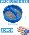  Close-up of a blue screen filter from the Washing Machine Water Filter Kit Inline For Inlet Valve Debris Guard With Screen Filter Hose Washer