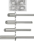 70-Piece 1/4 Inch Pop Rivets Assortment Kit With Aluminum Dome Head Blind Rivets For Metal, 4 Sizes