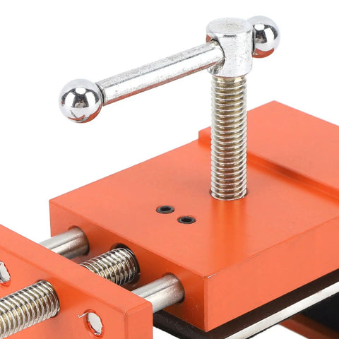 Badass Cabinet Clamps 2 Pack For Real Woodworking Projects With Flip Side Pilot Drill Guide showing heavy duty aluminum design and threaded screw.