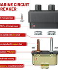 Beefy 40 Amp Auto Reset DC 12V To 24V Circuit Breaker With 10 By 32 Stud Terminals Metal Fuse Housing Pre Trimmed Cover