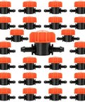 25 Pack One Quarter Inch Drip Irrigation Shut Off Valves Easy Install Inline Water Flow Control for Garden Beds