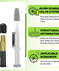 Diagram of Schrader and Presta valves with features for Two Pack 700c Bike Tube With 48mm Schrader Valve For 700x35c To 700x43c Road Bikes