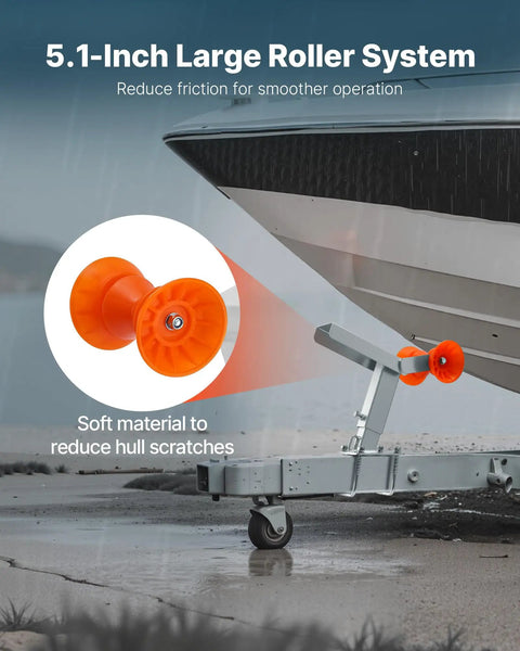 Hella Durable Adjustable Boat Trailer Winch Stand With Roller Hot Dip Galvanized Steel large 5.1-inch roller for reduced friction