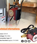 1.25 Hp 115V Water Circulator Pump With 1 2 Inch Sweat Line For Hydronic Heating And Radiant Floors Keeps Your Pipes Running Smooth Ditch Cold Shocks Replaces Up15 18B5 installed next to water heater.