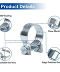 Close-up of zinc-plated adjustable mini fuel line clamp with 360 sealing and clear markings from 36Pcs Mini Fuel Line Clamps Assortment Kit For Automotive Gas And Diesel Lines Includes One Quarter Inch Five Sixteenths Inch And Three Eighths Inch Adjustable Zinc Plated Hose Clamps Pipe Clip Tube Fasteners Storage Box With Labels Gearhead Friendly.
