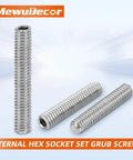 Internal Hex Socket Set Screws M3 X 6mm 304 Stainless Steel Flat Point Grub Screws 100 Pack for DIY projects and machinery use.