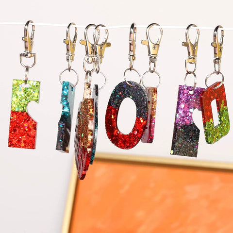 Top Tier Silver Lobster Clasp Kit Featuring Thirty Heavy Duty Snap Hooks Plus Thirty Flexible Split Rings Made For Dope Keychain Creations And Slick Jewelry Assembly with colorful glitter keychains