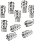 One Quarter Inch FNPT A Style Air Fittings Pack Of Ten For Quick Push To Connect With Style A Plugs