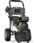 Heavy Duty Gas Pressure Washer with 3500 PSI, 212cc engine, and adjustable nozzles for quick deck cleaning.