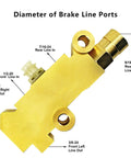 Dang Solid Brass PV4 Proportioning Valve with labeled brake line ports for Ford Chevy Mopar Classic Truck upgrade.