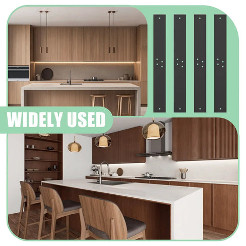 Four Pack 26 Inch Countertop Support Brackets Set With Hidden Island Mounts in modern kitchens