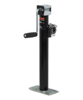 Pipe Mount Swivel Trailer Jack With 2000 LB Lift Capacity And 3000 LB Support 15 Inch Travel Swivels Up And Out Of The Way For Easy Towing Heavy Duty Steel Stand, black steel