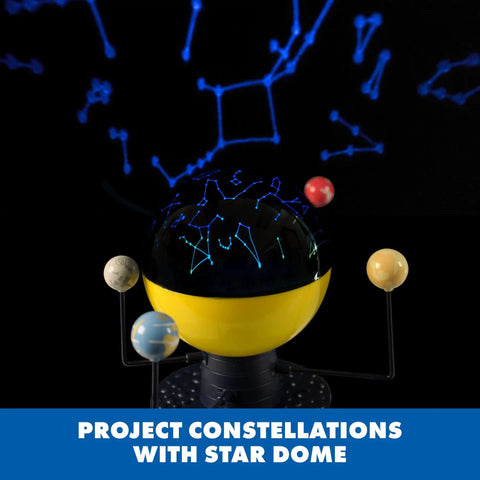 Motorized Solar System Model for Kids With Realistic Orbits, Hands On STEM Learning Toy for Exploring Planets and the Sun at Different Speeds, Interactive Space Educational Kit for Young Astronomers star dome projecting constellations