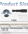 Heavy Duty Hurricane Anchor Kit Set For Fixing Shutter Panels Storm Panels And Sliding Glass Doors Plywood Compatible Includes Driving Tool 30 Sets Of 1/4-20 By 2-1/4 Inch Male Anchors Wingnuts And Protectors product featuring anchor components and dimensions