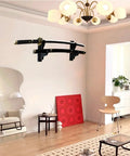 Dual Layer Upscale Sword Wall Mount Rack For Katana Wakizashi Tanto Swords Solid Wood Black Display Holder in modern living room