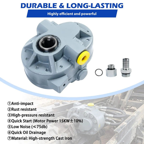 11 GPM Hydraulic PTO Pump High Flow 540 RPM 2500 PSI With SAE 16 Inlet And SAE 12 Outlet, shown with components and features.