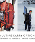 All Day Ski Hydration Backpack 30L For Snowboard Touring With Water Resistant 900D Polyester Multiple Pockets On Skis And Snowboard
