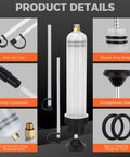 200cc Fluid Extractor Syringe Oil Pump With 23 Inch Flexible Hose and various parts displayed