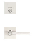 Halifax Keyed Entry Lever And Single Cylinder Deadbolt Combo With SmartKey Security In Satin Nickel For Exterior Doors
