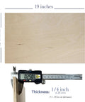 Baltic Birch Plywood Pack For Laser Engraving And CNC Projects 12 By 19 Inch Boards 6mm Thick 0.25 Inch Grade B And BB Glowforge Ready Unfinished Box Of 10 For DIYers, showing board dimensions with caliper.