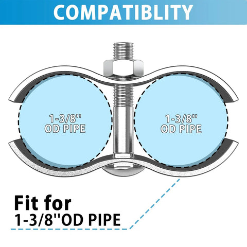 8 Piece Chain Link Fence Panel Clamps For One And Three Eighths Inch Cage Dog Kennel Panels Round Pipe Frame Clamps