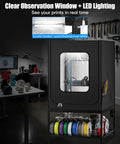 All In One 3D Printer Table With Enclosure Heavy Duty Workstation with LED light, filament storage, and clear observation window