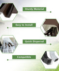 Heavy Duty Gutter Downspout Diverter Extension For Home And Garden, Rainwater Redirector For Yard Deck Patio Lawn, collage of features