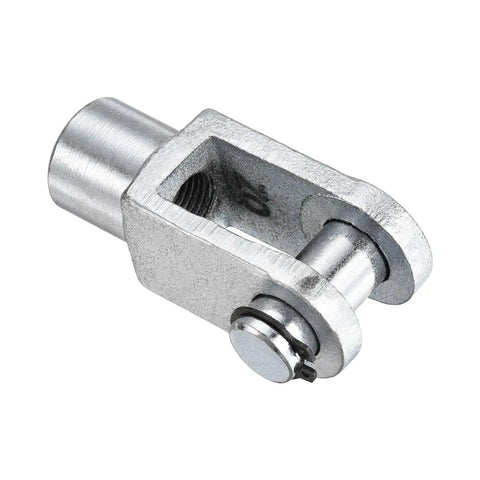 Air Cylinder Rod Clevis End Y Connector Kit 2 Pack 78mm Length M16x1.5 Female Thread Silver Finish Durable Low Carbon Steel Built To Last For Automatic Equipment And Pneumatic Actuator Linkages, silver clevis connector