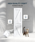 Double 24In By 84In Barn Door Kit With 8Ft Sliding Hardware And Handle Included, water splashing, cat, product features
