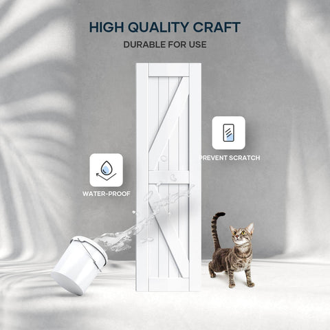 Double 24In By 84In Barn Door Kit With 8Ft Sliding Hardware And Handle Included, water splashing, cat, product features