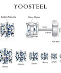 Six Pairs Dainty Stud Earrings Set With Flat Back Posts In 2mm 3mm 4mm 5mm 6mm And 8mm Sizes 14K Gold Plated For Women And Girls Everyday Sparkle Mix And Match, silver-plated cubic zirconia studs with flat back