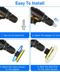 Step-by-step guide for using the 11 Piece 5 Inch Wool Polishing Buffing Pad Kit For Drill Buffer With M14 Adapter