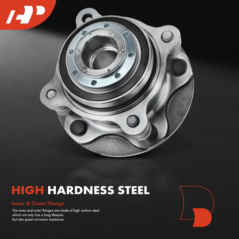 Close-up view of Pair Front Wheel Bearing And Hub Assembly For 2008 To 2022 Toyota Sequoia And 2007 To 2021 Tundra, RWD Only, 5-Lug.