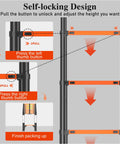 Heavy Duty Telescoping Ladder 16.5 Foot Aluminum Extension Climb Rig self-locking design for adjustable height features.
