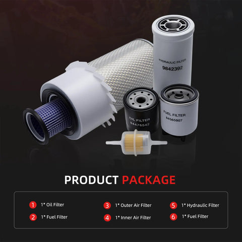 Maintenance Filters Kit For Skid Steer Loader LX465 LX485 LX565 LX665 L465 L565 LS140 LS150 with oil, air, fuel, hydraulic filters