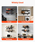 Beefy Built-Tough Garage Wall Shelves 2-Pack, 2X3 Ft Steel Wall Mounted Shelving, 24X36 Inch Per Shelf Floating Storage Racks, Garage Organization With 560 Lb Total Weight Capacity. used in garage, laundry room, workshop, and warehouse