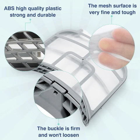 Close-up of Dryer Lint Filter Replacement For LG And Kenmore Dryers showing durable ABS plastic and fine mesh screen.