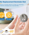 Hands holding part of All In One Filter Replacement Starter Kit For 2.0 Brew Systems with reminder dial detail.