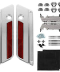Chrome Saddlebag Latch Kit With Keys And Locks, theft deterrent lock covers, hardware for touring saddlebags, 1993-2013 US stock.