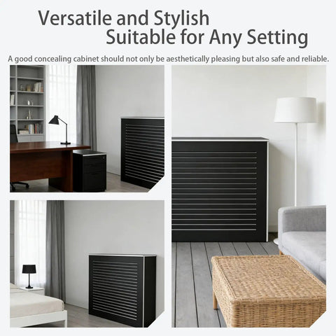 No Drill Radiator Cover Cabinet For Home Wall Mounted Conceals Old Radiators And Clutter With Flat Top Shelf For Decor And Essentials